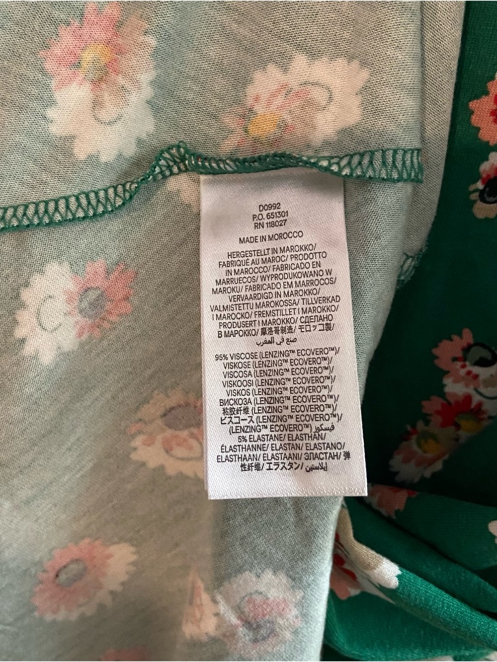 BODEN Midi Dress Ava Jersey Short Sleeve Floral Green 6P Petite - Picture 7 of 7
